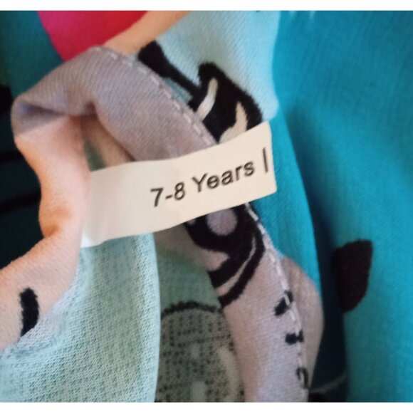 Girls All over Cat Print Size M (7/8) multicolor polyester Dress - Picture 5 of 5